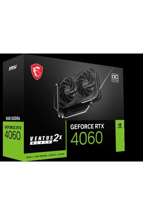 MSI GEFORCE RTX 4060 VENTUS 2X BLACK 8G OC HDMI DP 128 Bit