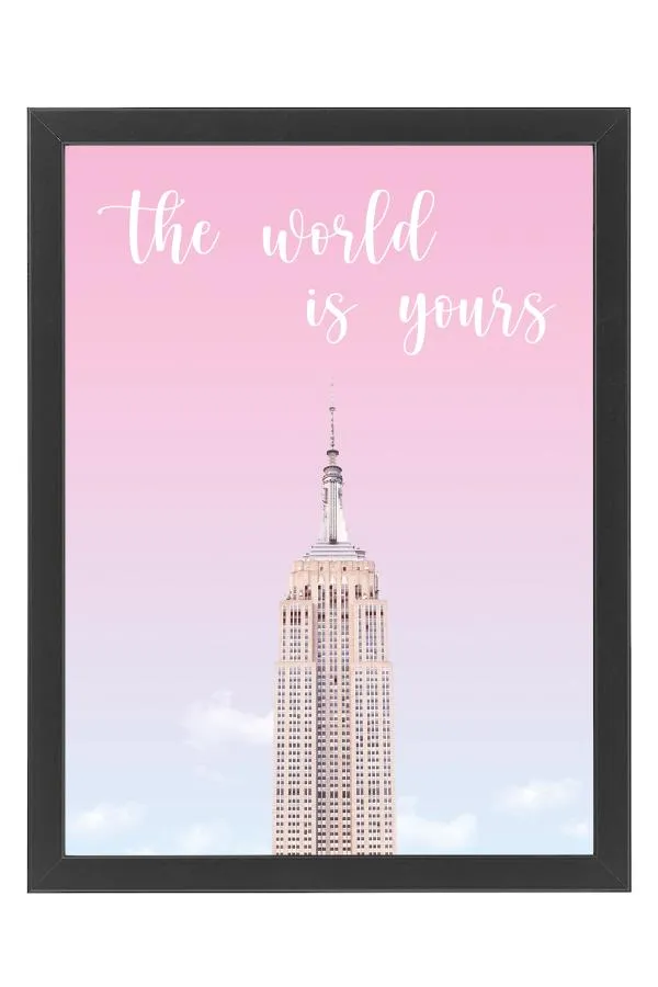 Dekoratif Tablo Empire State The World is Yours Çerçeveli 50x70